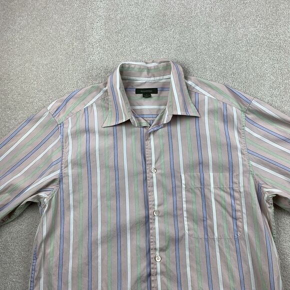 Ermenegildo Zegna Men's Striped Button Front Dress Shirt Size Large - Picture 3 of 16